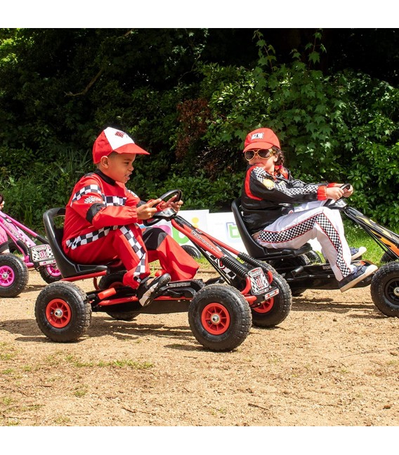 Coche a pedales Go-Kart para niños rojo