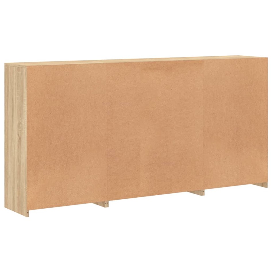 Aparador con luces LED roble Sonoma 202x37x100