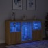 Aparador con luces LED roble Sonoma 181,5x37x100