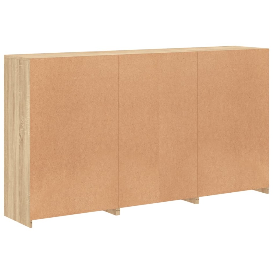 Aparador con luces LED roble Sonoma 181,5x37x100