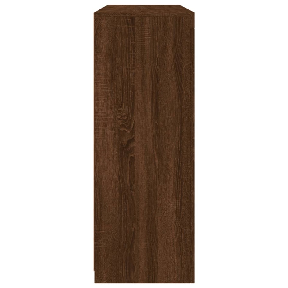 Aparador con luz LED 3 pzas madera de ingeniería marrón