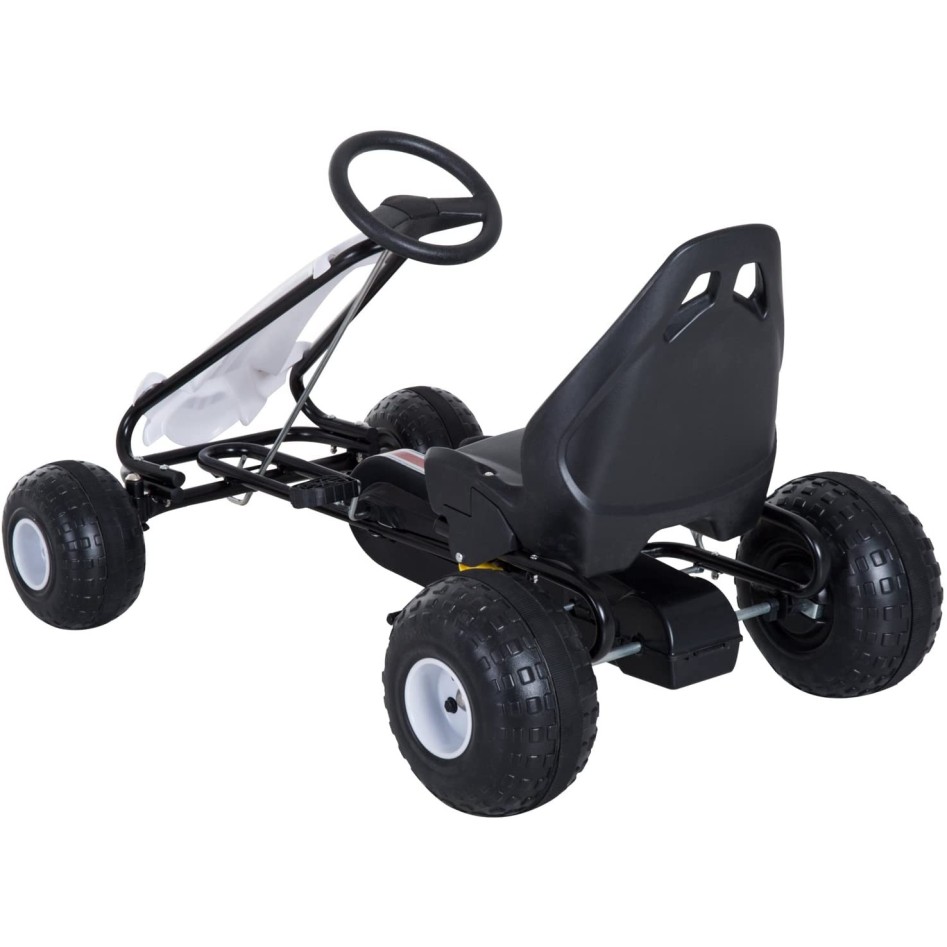 Coche a pedales Go-Kart para niños blanco