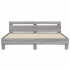 Estructura de cama cabecero y luces LED gris Sonoma 160x200