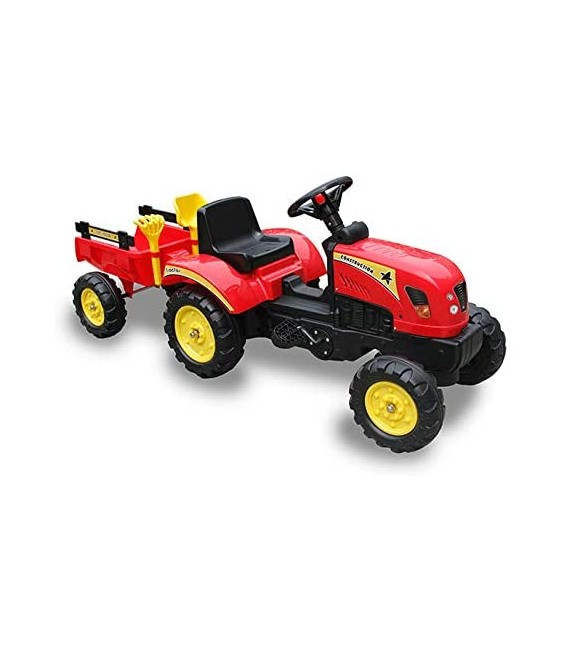 Tractor a pedales Go-Kart para niños rojo
