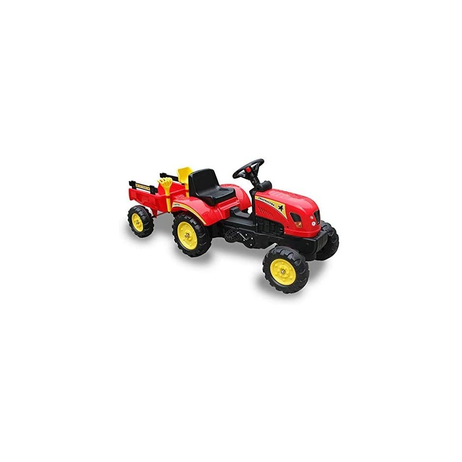 Tractor a pedales Go-Kart para niños rojo