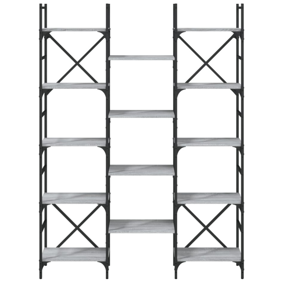 Estantería madera de ingeniería gris Sonoma 127,5x28,5x172,5