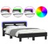 Estructura de cama con cabecero y luces LED negro 120x190