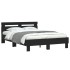 Estructura de cama con cabecero y luces LED negro 120x190