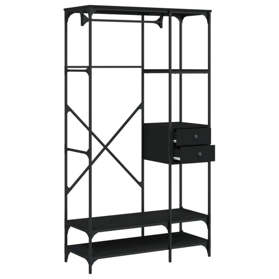 Armario con cajones madera de ingeniería negro 100x40x180