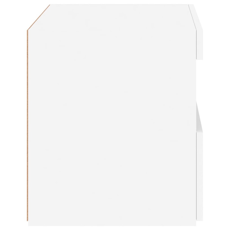 Mesitas de noche con luces LED 2 unidades blanco 50x40x45