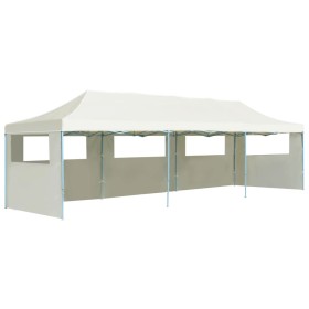 Carpa de fiestas pop-up plegable con 5 paredes crema 3x9