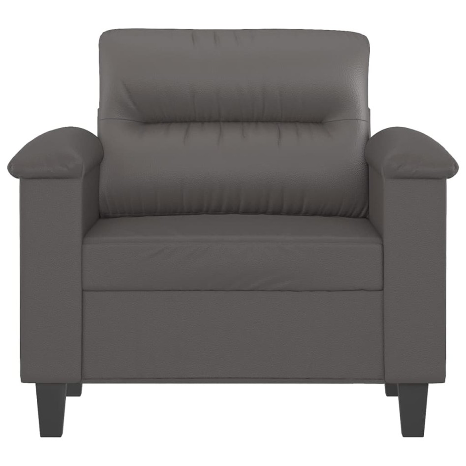 Sillón cuero sintético gris 60