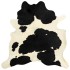 Alfombra de piel de vaca auténtica negro y blanco 180x220