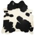 Alfombra de piel de vaca auténtica negro y blanco 180x220