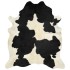 Alfombra de piel de vaca auténtica negro y blanco 180x220