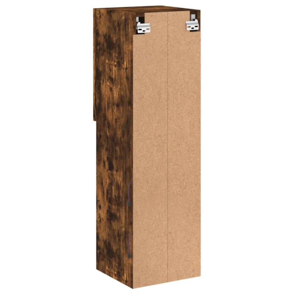 Muebles de TV con luces LED 2 uds roble ahumado 30,5x30x102