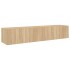 Muebles de TV de pared luces LED 2 uds roble Sonoma 80x35x31