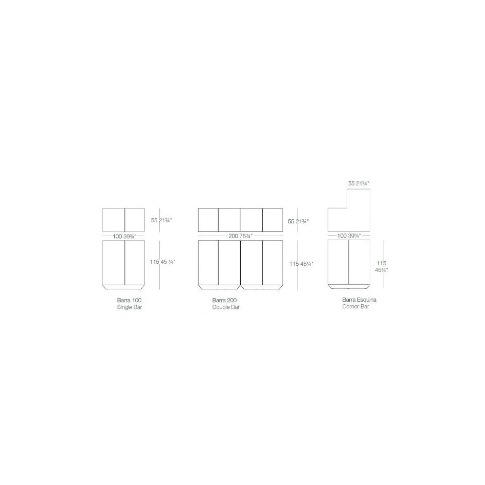 Barra de bar vela 200 vondom