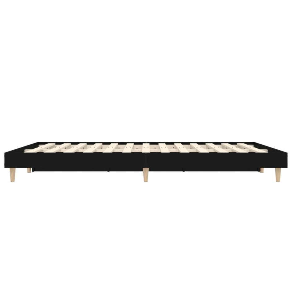 Estructura de cama de madera contrachapada negra 120x190