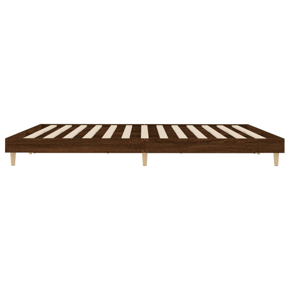 Estructura de cama madera contrachapada marrón roble 120x200