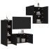 Muebles de TV de pared 4 piezas madera de ingeniería