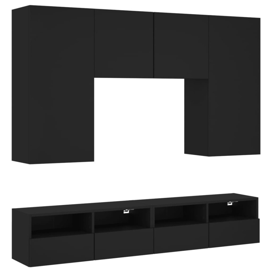 Muebles de TV de pared 5 piezas madera de ingeniería
