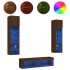 Muebles TV pared con LED 6 pzas madera ingeniería marrón