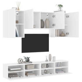 Muebles de TV de pared 5 piezas madera de ingeniería