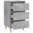 Mesitas de noche 2 uds patas madera gris hormigón 40x35x69