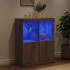 Aparador con luces LED gris Sonoma 81x37x100