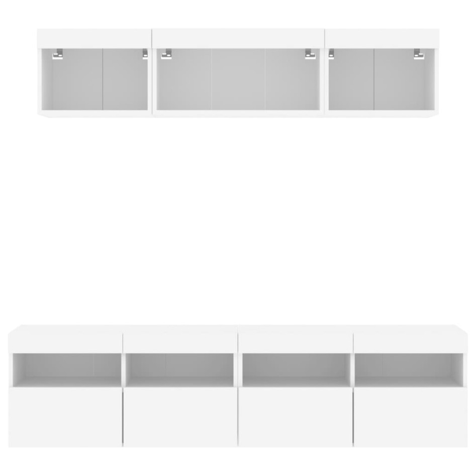 Muebles de TV de pared con LED 5 pzas madera ingeniería