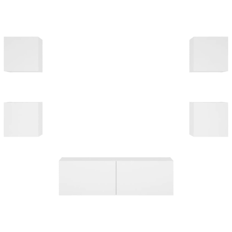 Muebles de TV de pared con luces LED 5 piezas