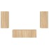 Muebles de TV de pared con luces LED 3 piezas roble