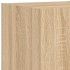 Muebles de TV de pared con luces LED 3 piezas roble