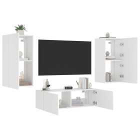 Muebles de TV de pared con luces LED 3 piezas