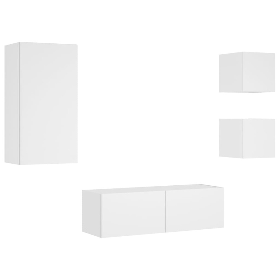 Muebles de TV de pared con luces LED 4 piezas
