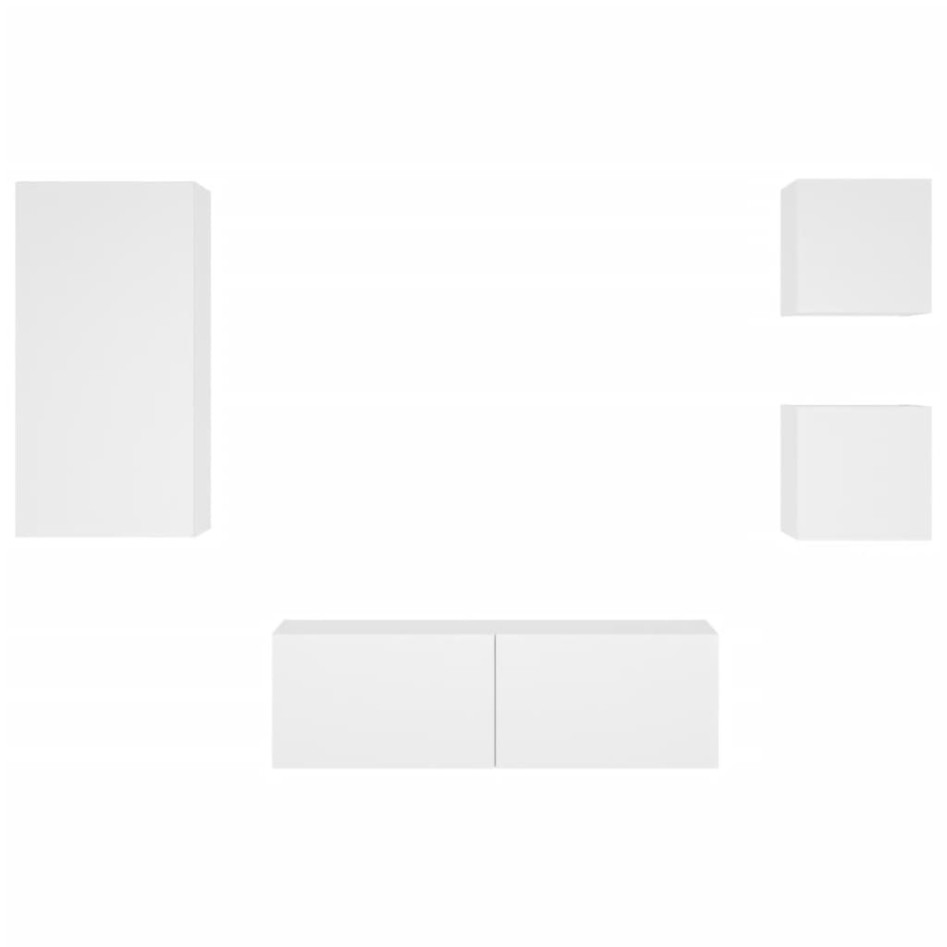 Muebles de TV de pared con luces LED 4 piezas