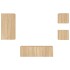 Muebles de TV de pared con luces LED 4 piezas roble