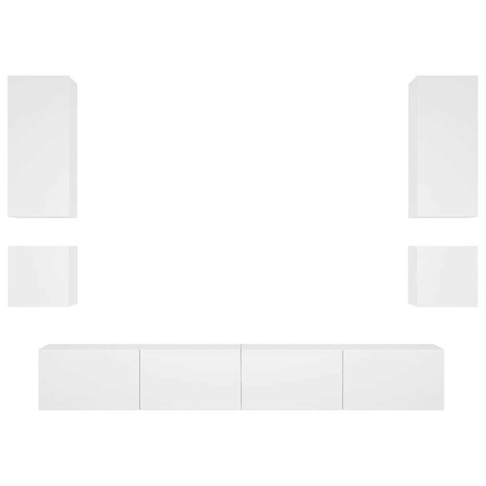 Muebles de TV de pared con luces LED 6 piezas