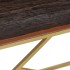 Mesa de centro de acero inoxidable dorado y madera