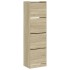 Mueble zapatero 4 cajones abatibles roble Sonoma 60x42x204