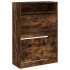 Mueble zapatero 2 cajones abatibles roble ahumado 80x34x116