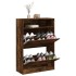 Mueble zapatero 2 cajones abatibles roble ahumado 80x34x116