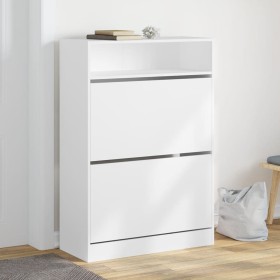 Mueble zapatero con 2 cajones abatibles blanco 80x34x116