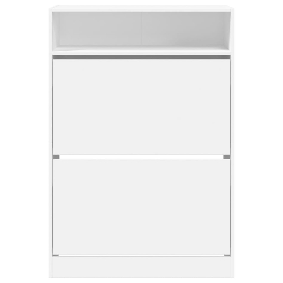 Mueble zapatero con 2 cajones abatibles blanco 80x34x116