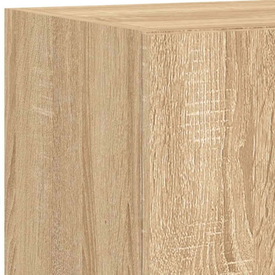 Muebles TV pared con LED 6 pzas madera ingeniería roble