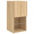 Muebles TV pared con LED 4 pzas madera ingeniería roble