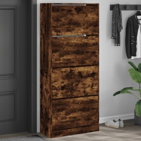 Mueble zapatero 4 cajones abatibles roble ahumado