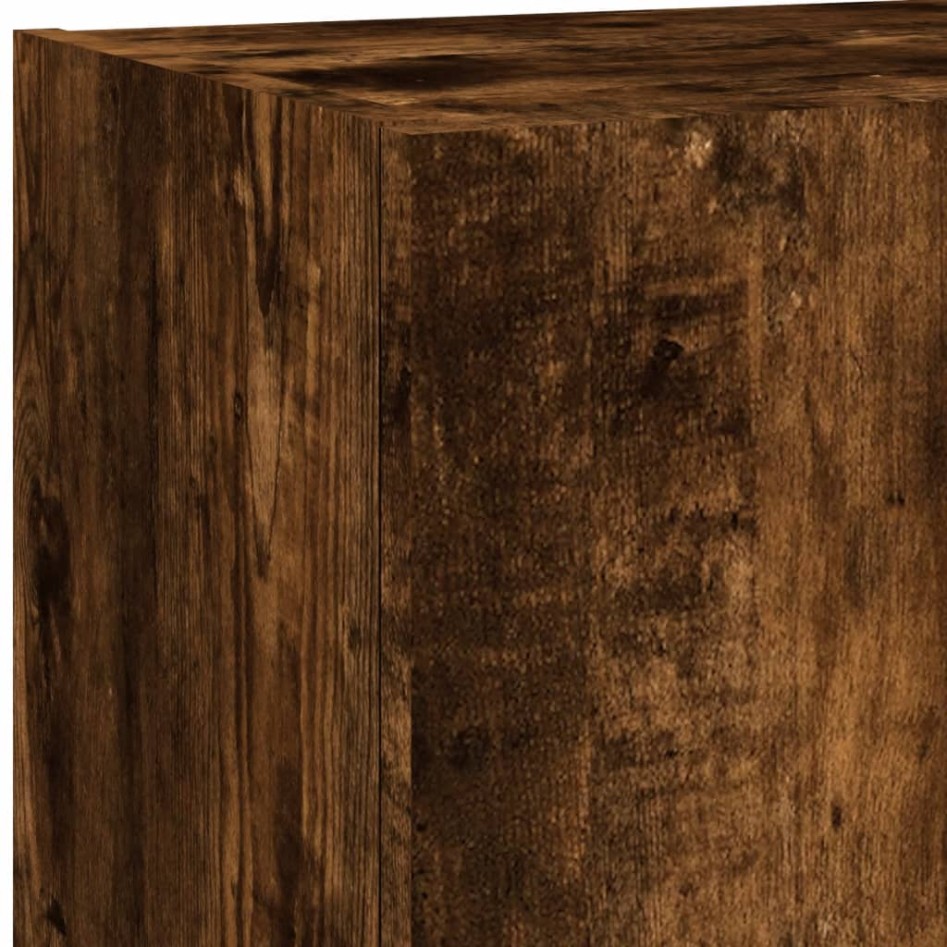 Muebles TV pared con LED 5 pzas madera ingeniería roble