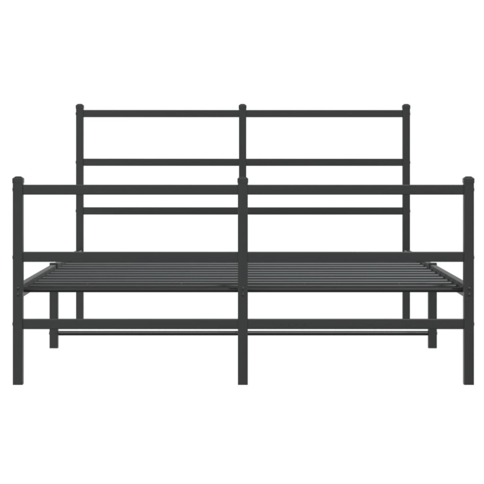 Estructura de cama con cabecero y estribo metal negro